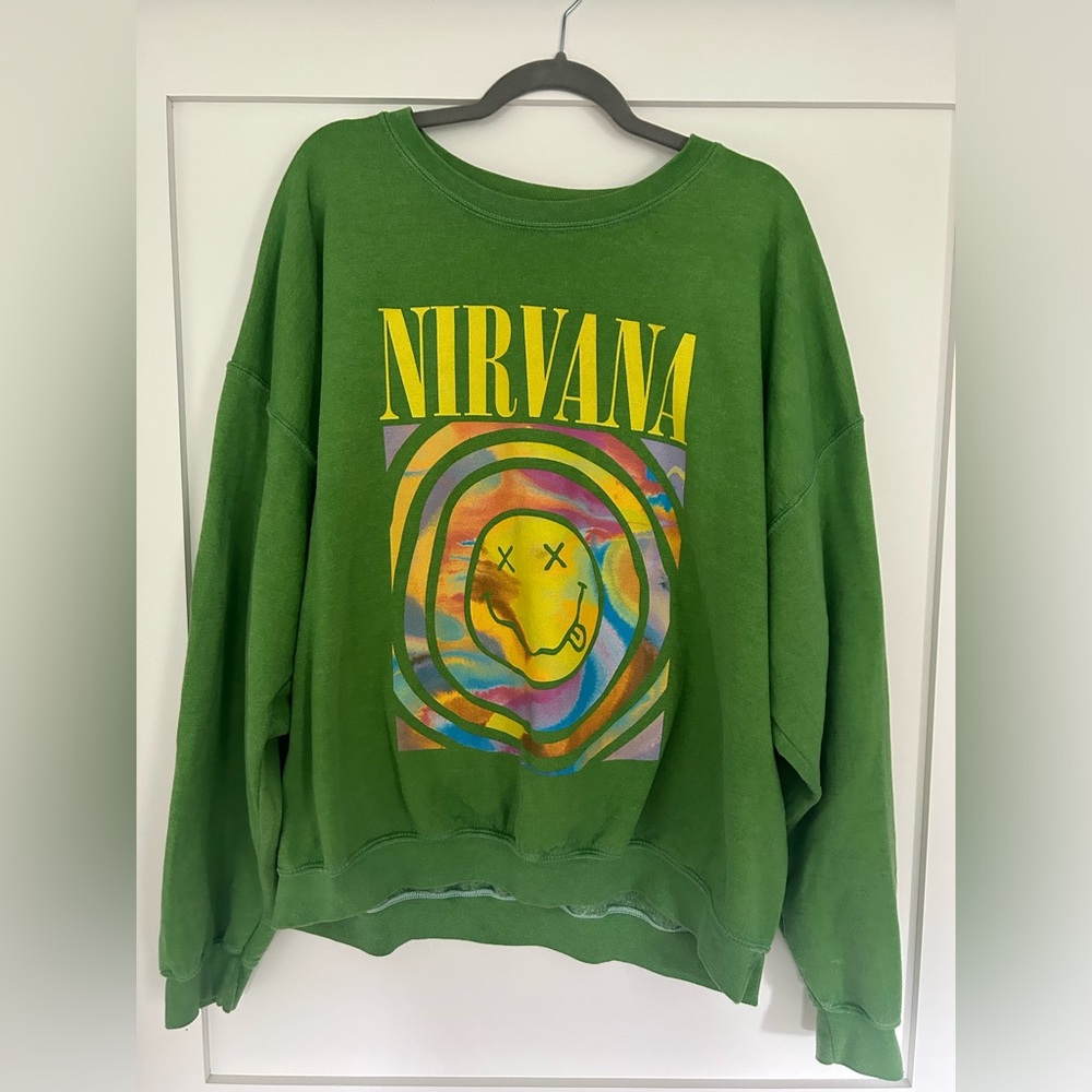 Women’s Green Nirvana Oversized Crewneck